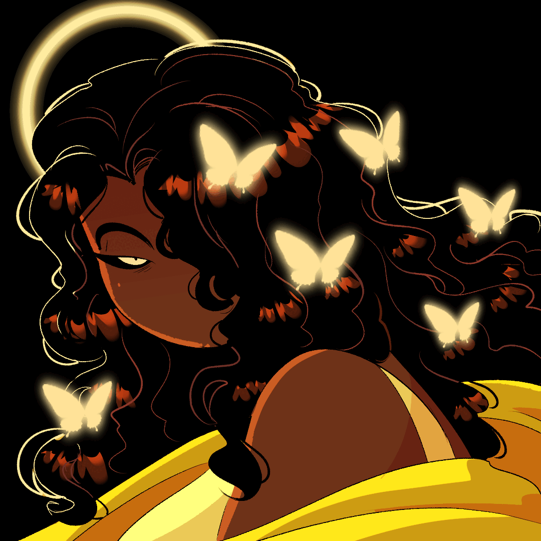 With Butterflies in Her Hair